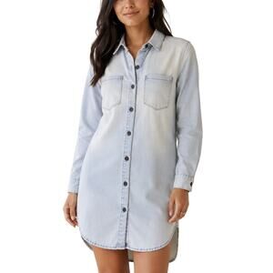 forever 21 denim shirt dress Denim Mini Shirt Dress